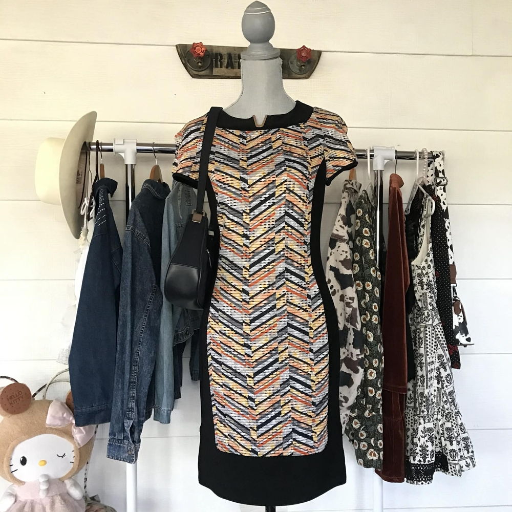 Joseph Ribkoff Black and Multicolor Mini Dress